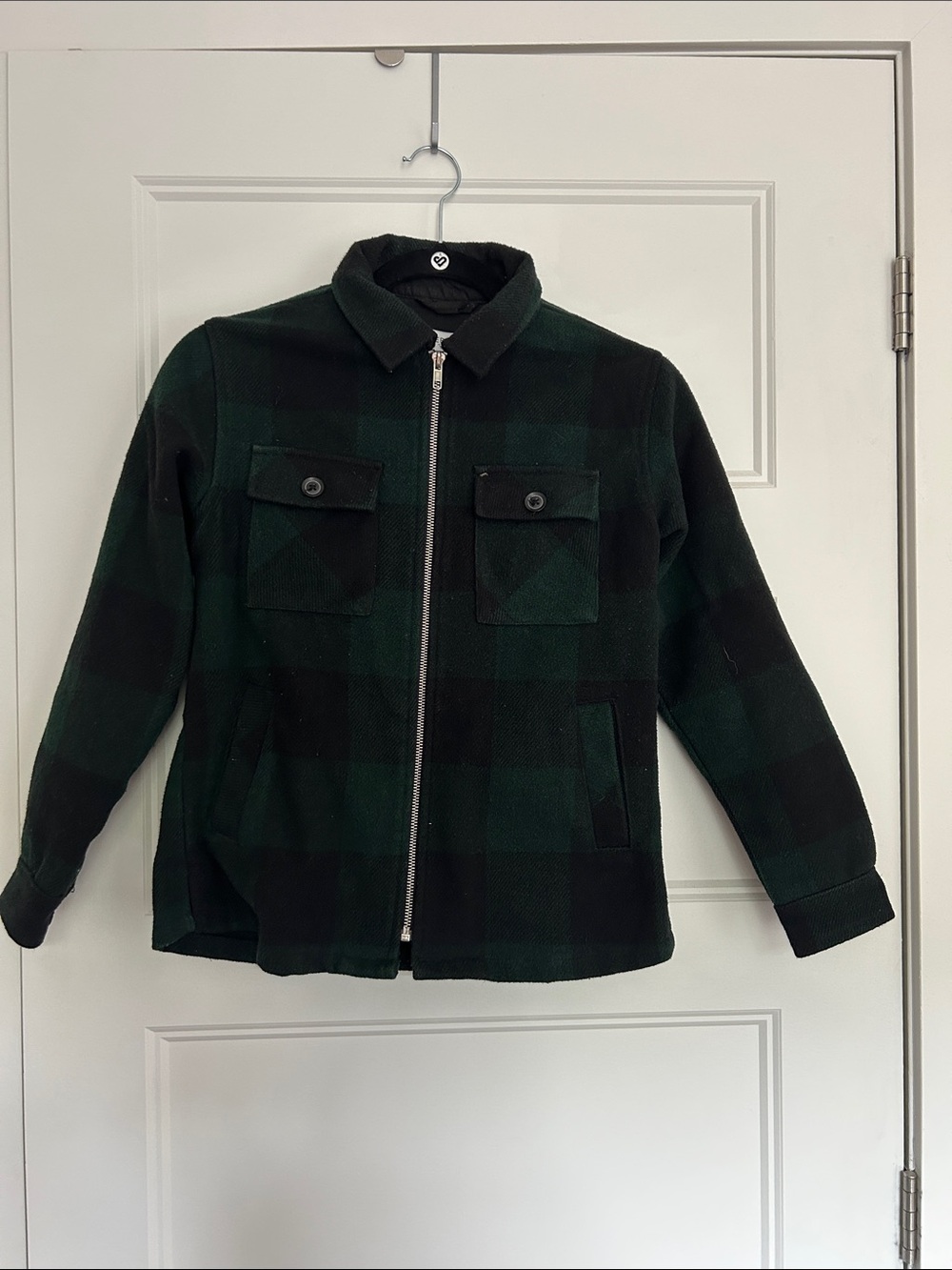Kids true north Green & Black Plaid Zip-Up Jacket